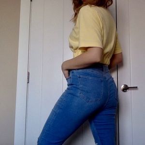 Yellow Terry Cloth Crop Top